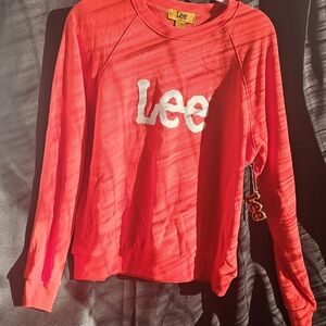 Lee Red and White Sweatshirt Casual Pullover